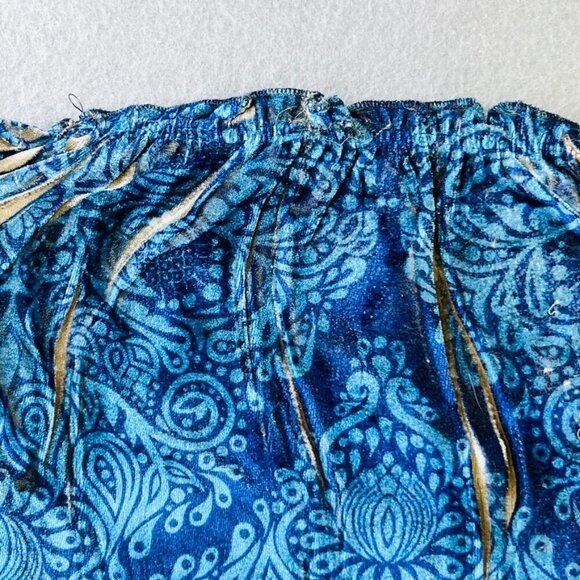 Oneworld Burnout Velvet Tunic Top Size XL Half Sleeve Tie Front - Picture 15 of 15